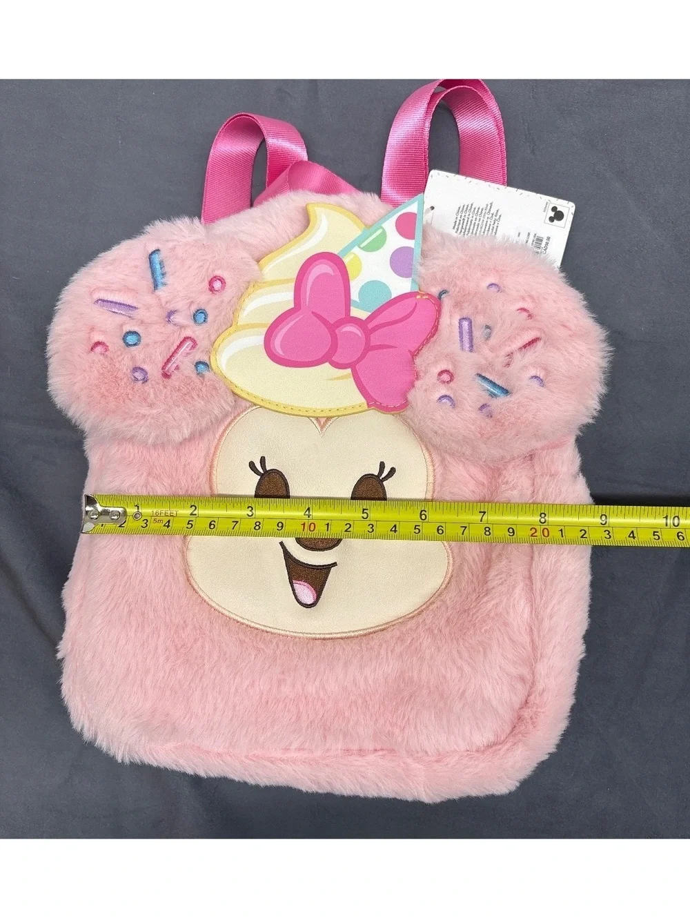 Disney Claire's Pink Plush Minnie Mouse Munchling With Party Hat Mini Backpack